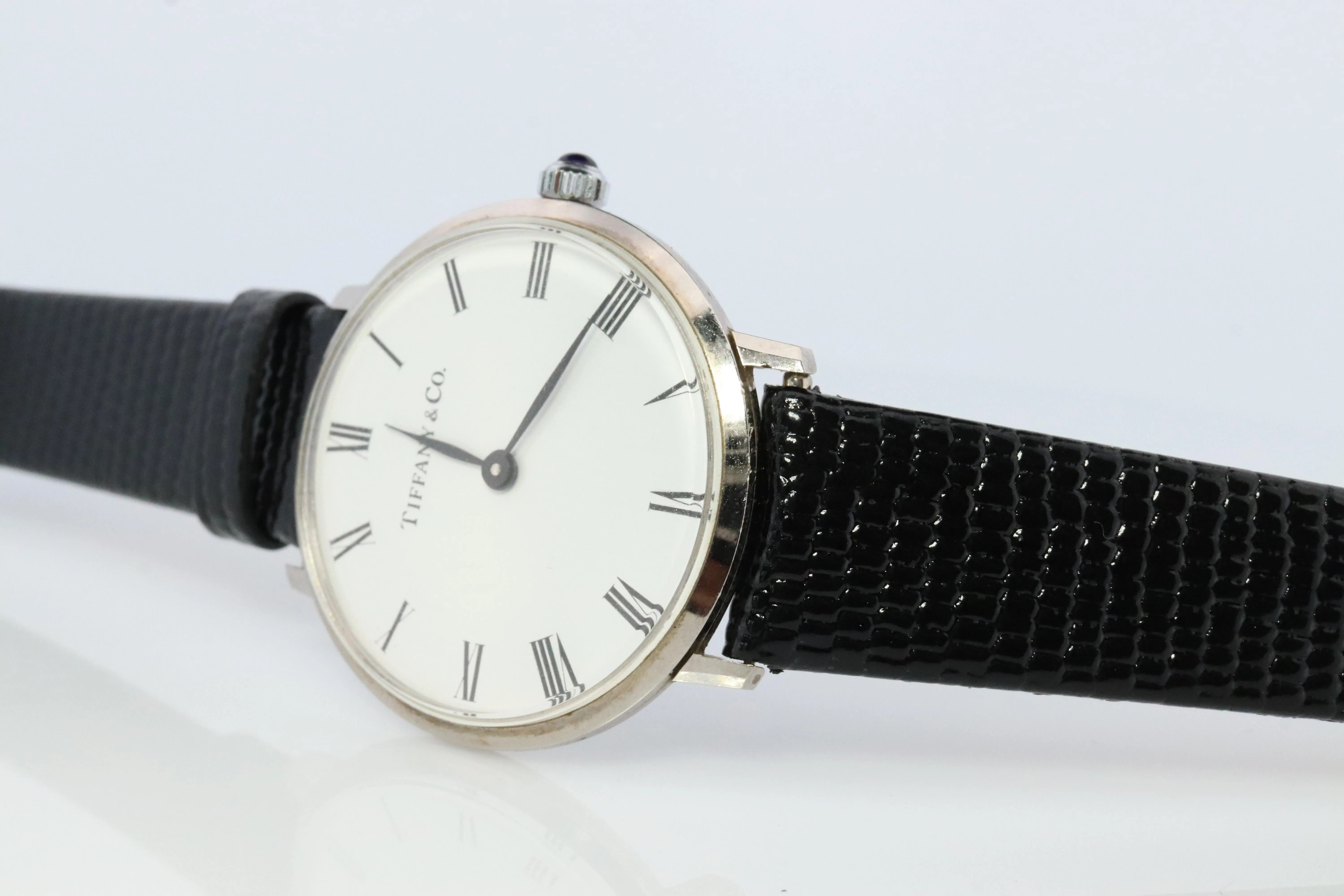Tiffany and Co Watch. Round Full Manual Mechanical wristwatch. 1970s.