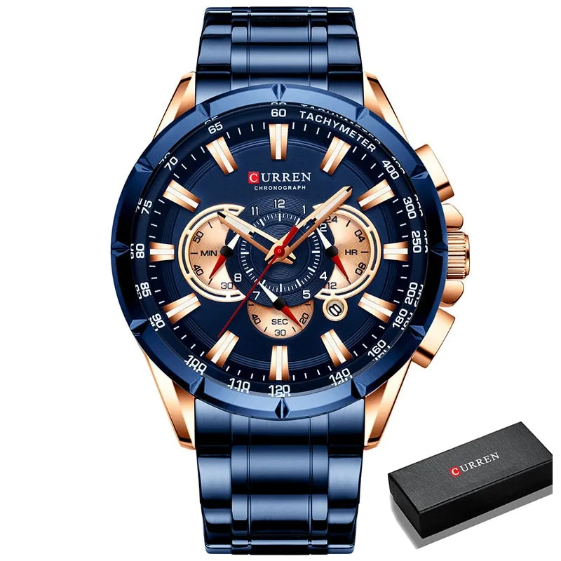 Top Brand Luxury Chronograph Quartz Men's waterproof Watch