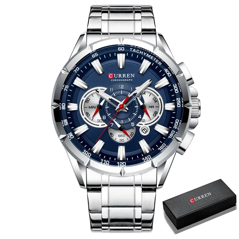 Top Brand Luxury Chronograph Quartz Men's waterproof Watch