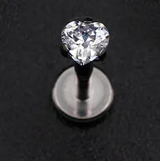 Top Fashion 100% Titanium G23 Daith Tragus Ear Lip Piercing Prong AAA Zircon Labret Cartilage Gem Piercing 1.2*8mm Body Jewelry