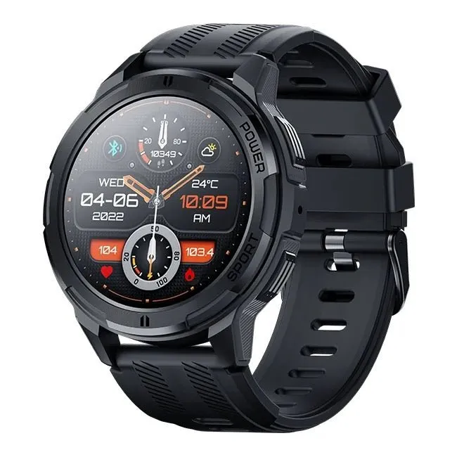TUTT C25 Military Rugged AMOLED screen 1.43” Smart Watch 1 ATM 10 Meter Depth | Cold & Hot Temperature Dust & Drop Resistance 410mah Long Battery Life Health and Fitness Smartwatch