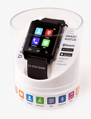 USPA BLACK SQUARE RUBBER STRAP SMART WATCH