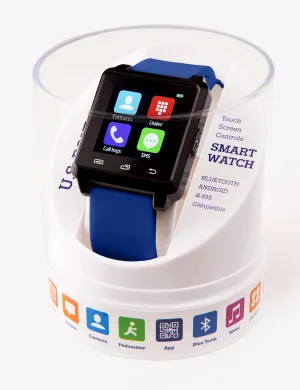 USPA BLUE SQUARE RUBBER STRAP SMART WATCH