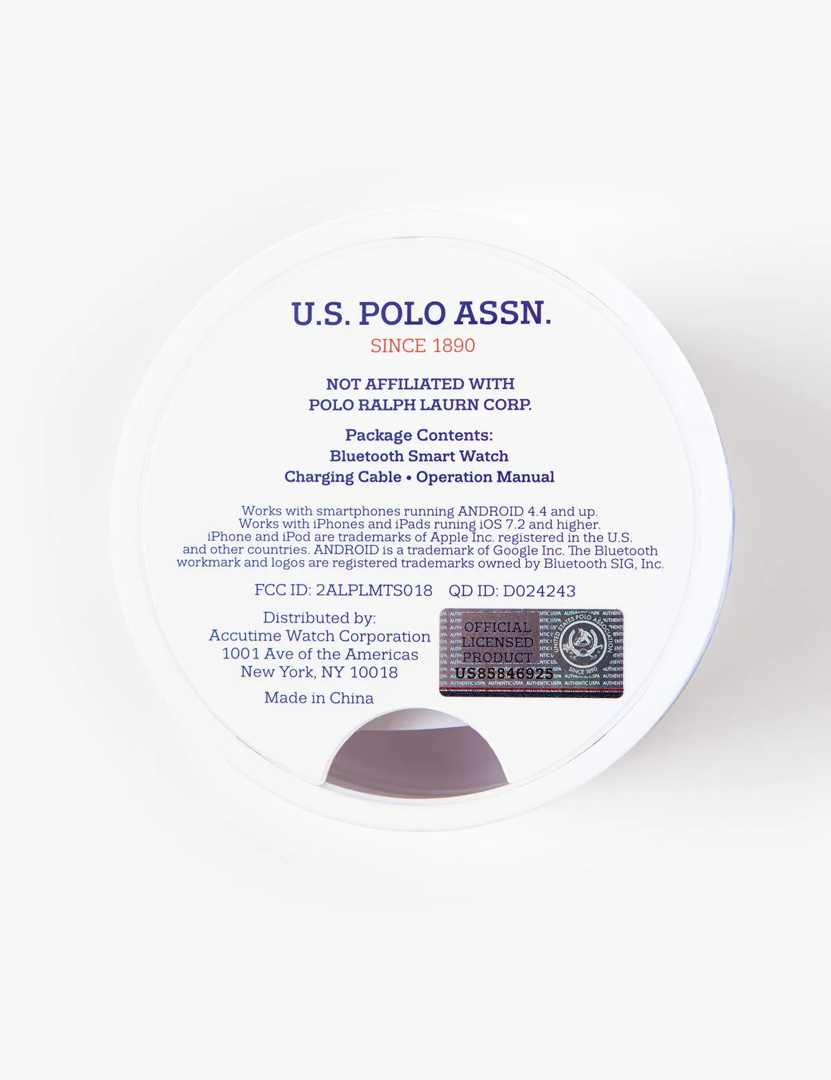 USPA BLUE SQUARE RUBBER STRAP SMART WATCH