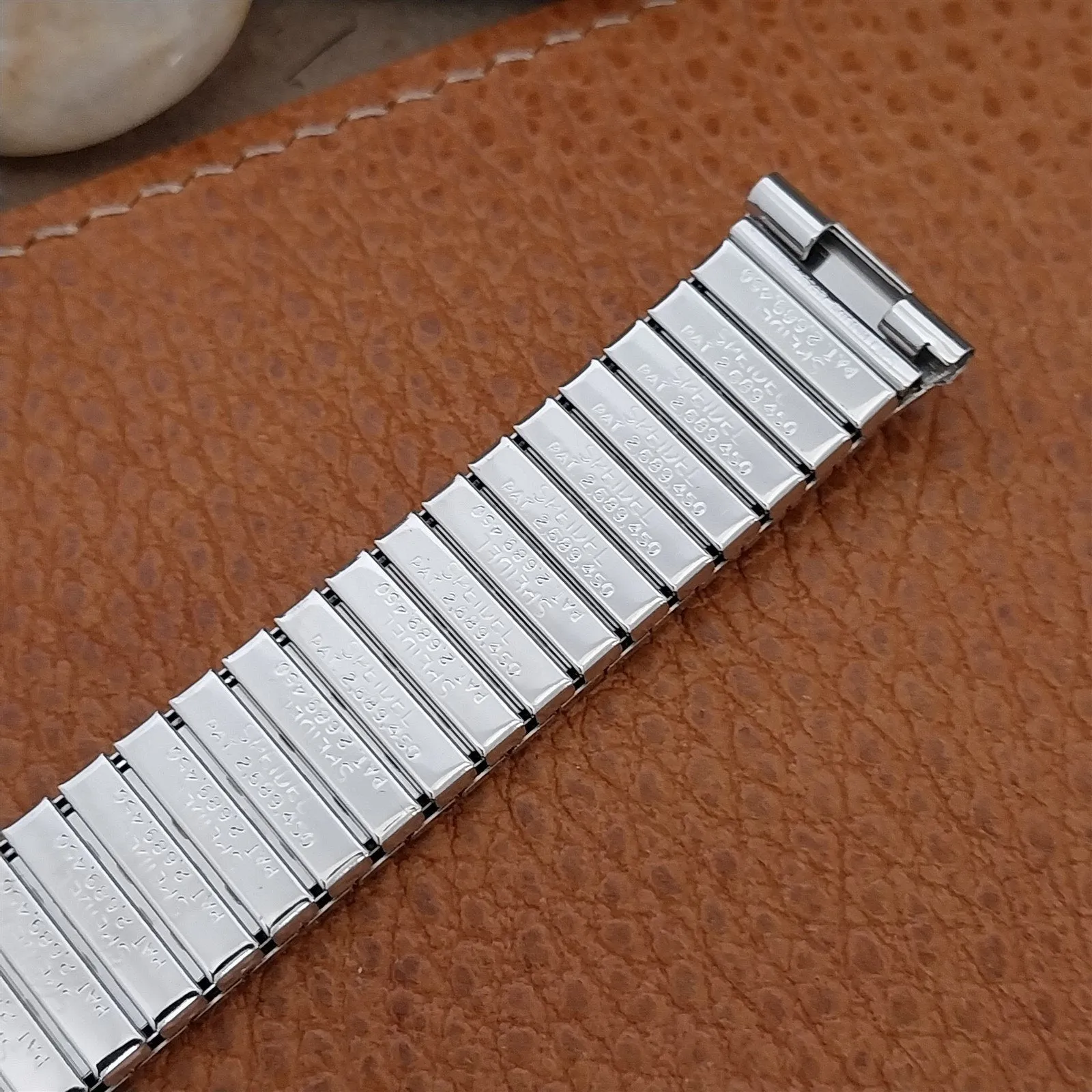 Vintage 17.2mm 17mm White Gold Filled Long Speidel Scope 1965 Unused Watch Band