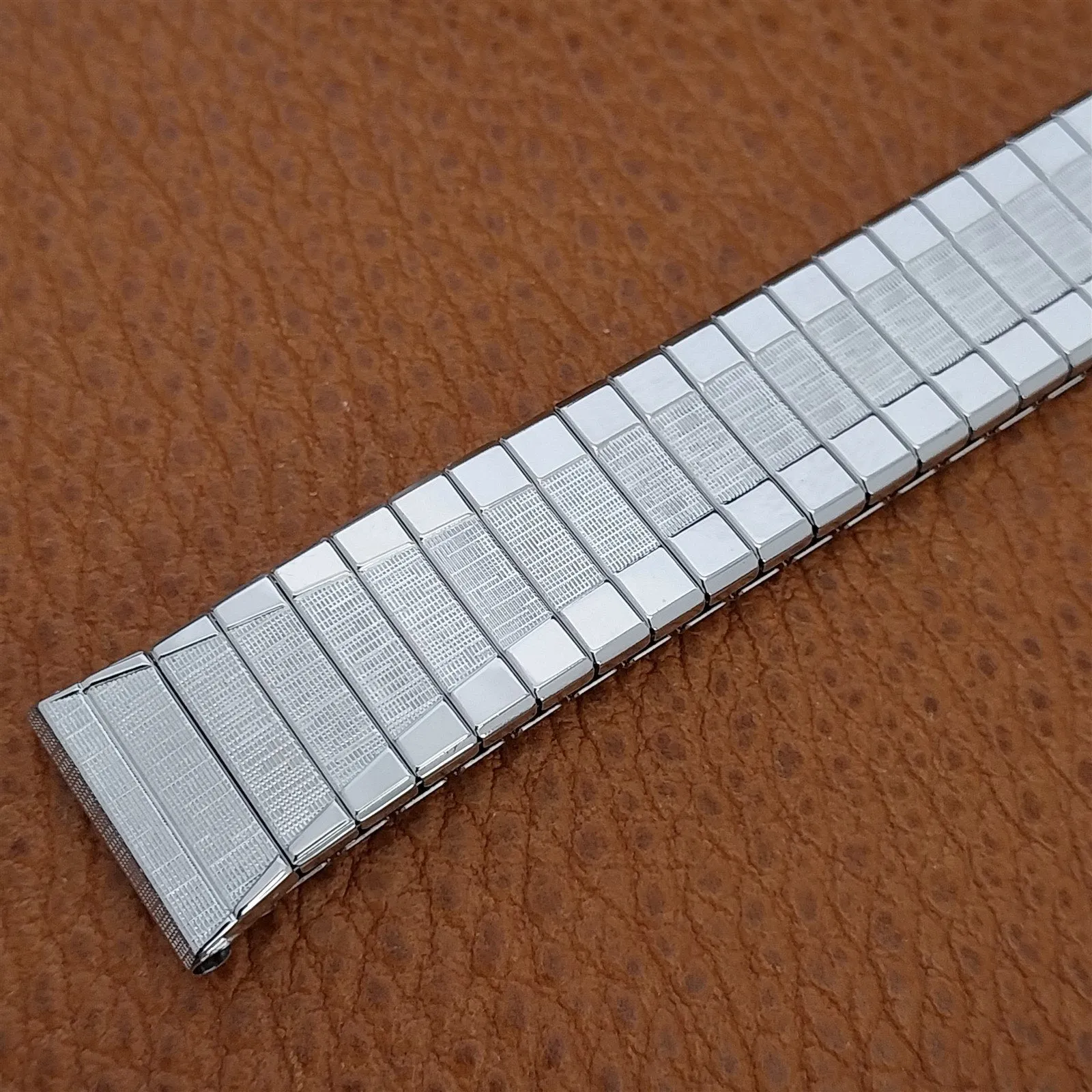 Vintage 17.2mm 17mm White Gold Filled Long Speidel Scope 1965 Unused Watch Band