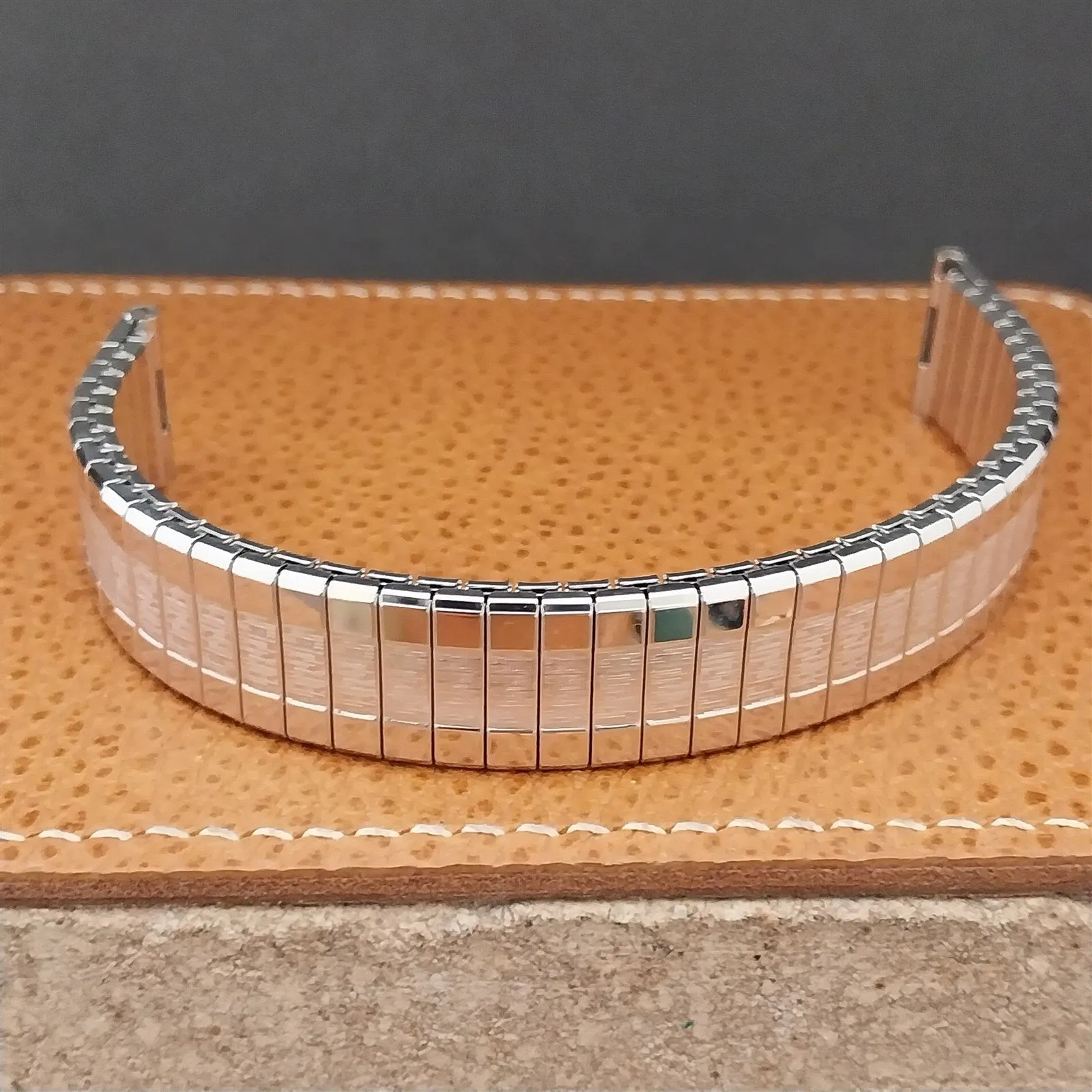 Vintage 17.2mm 17mm White Gold Filled Long Speidel Scope 1965 Unused Watch Band