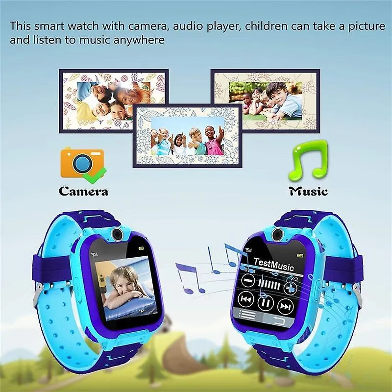 Watches watch phone for kids dial touch screen camera game music play smart watches blue