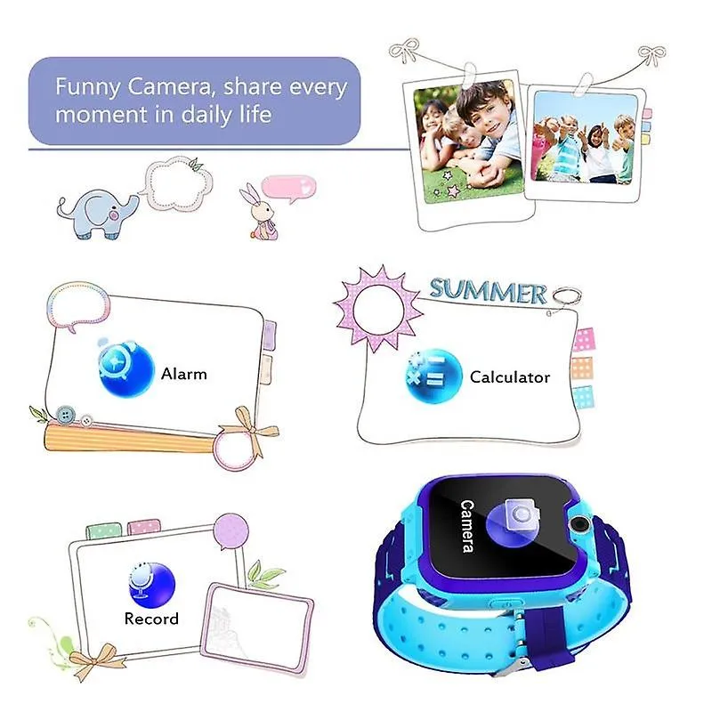 Watches watch phone for kids dial touch screen camera game music play smart watches blue