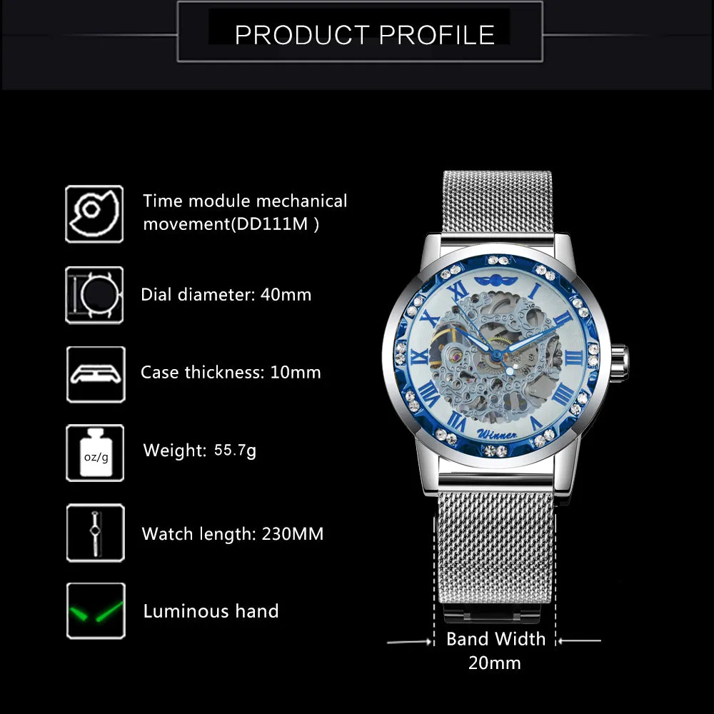 WINNER Hand-wind Mechanical Watch Men's Watch Business Casual Network With Men's Watch